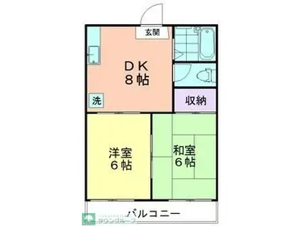 ムサシコーポ(2DK/1階)の間取り写真