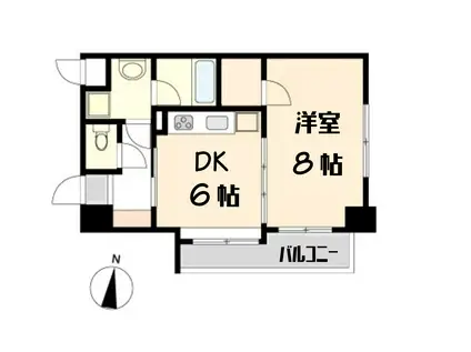 ガーネットヒルズ上杉(1DK/3階)の間取り写真