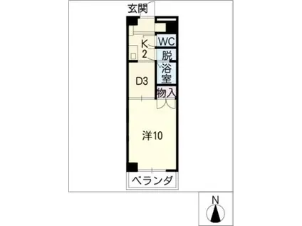 ロイヤル 江戸橋(1DK/2階)の間取り写真
