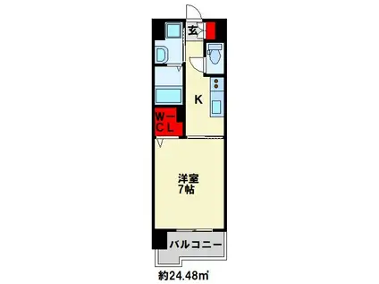 SUN RICH S・T(1K/5階)の間取り写真