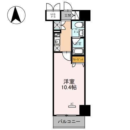 フェニックスレジデンス堺東(1K/3階)の間取り写真