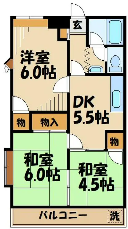 セントラルパレス調布 3階階 間取り