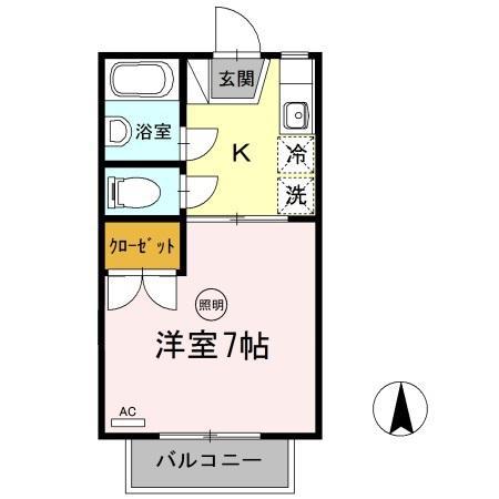コンフォート屋島(1K/2階)の間取り写真