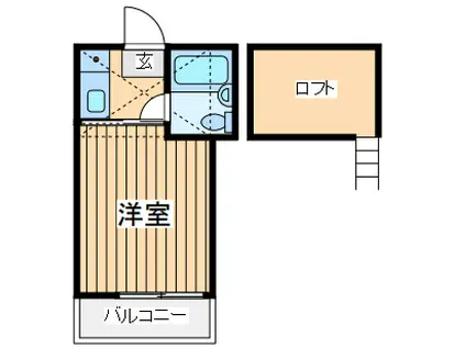ヴィラ一番町(1K/2階)の間取り写真