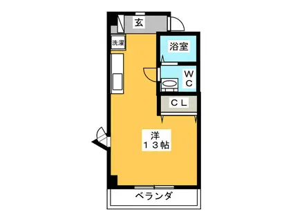 レジデンス ラ ブラゾン ミナミ(ワンルーム/2階)の間取り写真