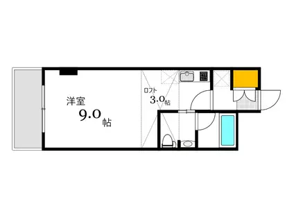 エクセリア舟入本町(1K/9階)の間取り写真