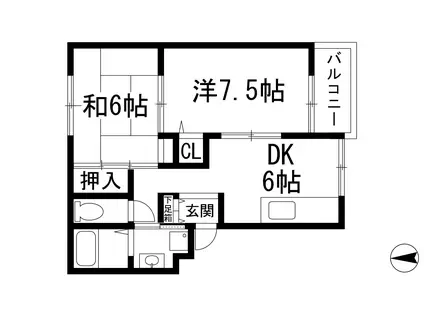 フローラヒロ(2DK/3階)の間取り写真