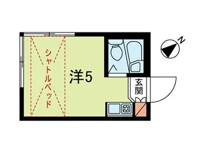 サットンプレイス成田東(ワンルーム/1階)の間取り写真