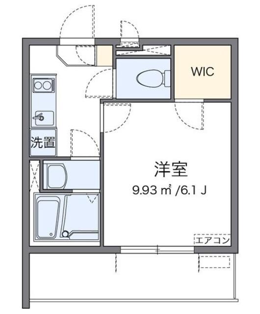 クレイノかがやき(1K/2階)の間取り写真