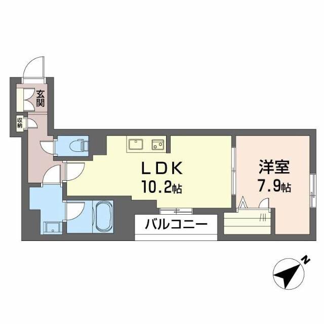 シャーメゾンさかえ町(1LDK/4階)の間取り写真