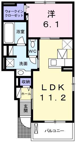 プロムナード弐番館(1LDK/1階)の間取り写真