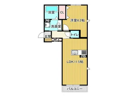 パークヴィラ下南部I棟(1LDK/1階)の間取り写真