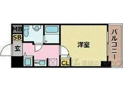 アドバンス新大阪V(1K/9階)の間取り写真