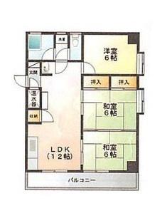 小郡フラワーマンション(3LDK/2階)の間取り写真
