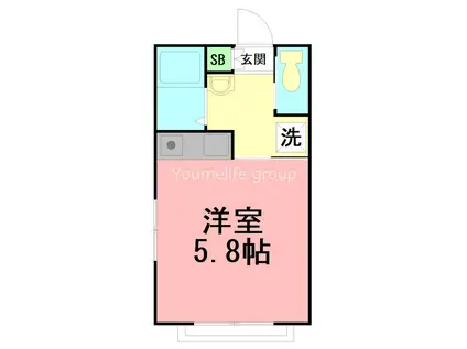 コーポフェスタ(1K/1階)の間取り写真