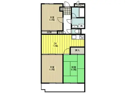 レジデンス第7石川(3DK/1階)の間取り写真