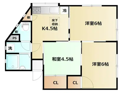 コスモスハウス(3K/1階)の間取り写真