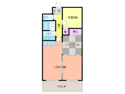 グレースヴィラ(2LDK/3階)の間取り写真