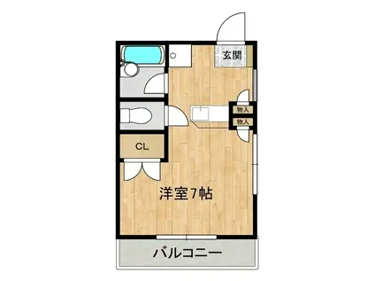 オーブドゥ松葉(1K/1階)の間取り写真