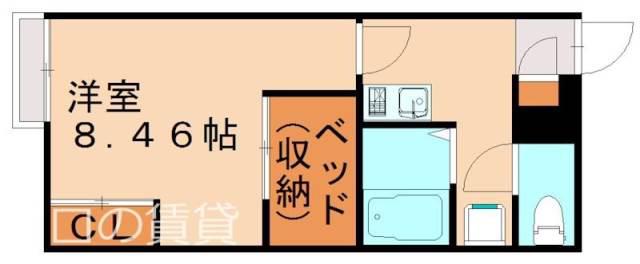レオパレス若木台(1K/2階)の間取り写真