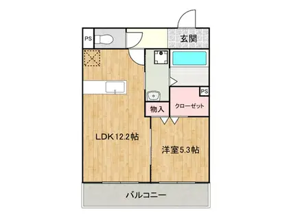 FORT RISE(1LDK/1階)の間取り写真