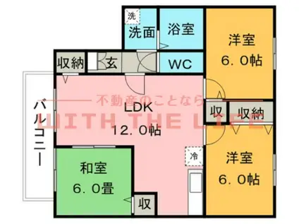 ネオポリス津福(3LDK/2階)の間取り写真