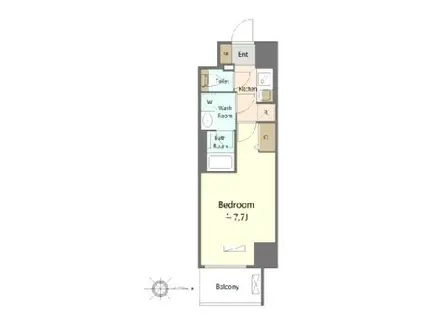 レジュールアッシュ大阪城ウエスト(1K/6階)の間取り写真