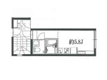 デザイアレジデンス三軒茶屋(ワンルーム/3階)の間取り写真