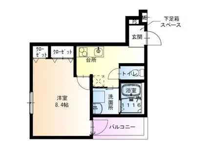 フジパレス弥刀II番館(1K/1階)の間取り写真