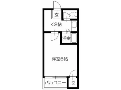 キングスコート(1K/4階)の間取り写真