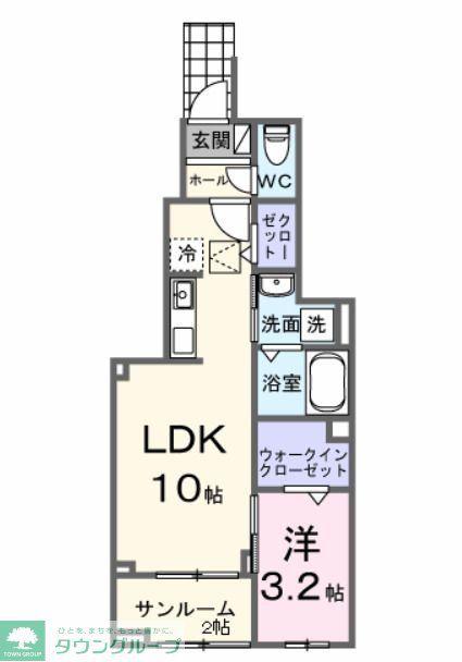 LA.OHANA 田無(1LDK/1階)の間取り写真