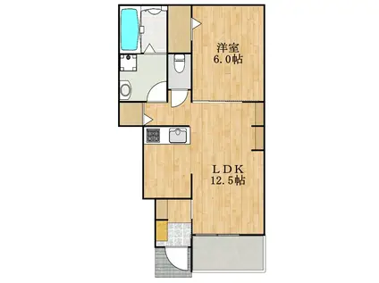 AFC RESIDENCE 豊川伊奈(1LDK/1階)の間取り写真