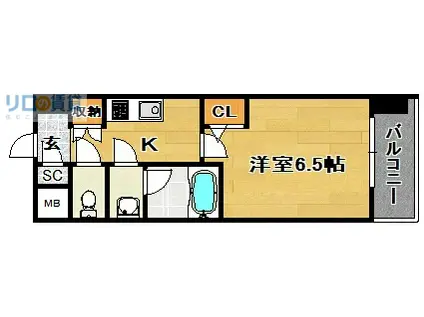 コンフォリア・リヴ淡路(1K/4階)の間取り写真