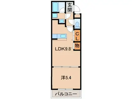 ロックブリッジ(1LDK/2階)の間取り写真