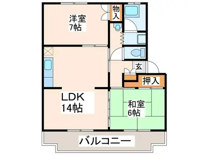 ハイムプレジデント(2LDK/3階)の間取り写真