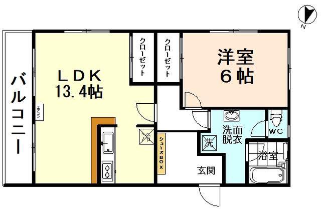エルナード大泉(1LDK/4階)の間取り写真