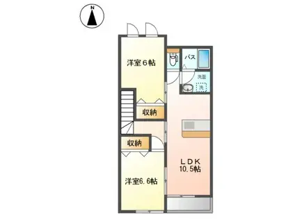 ランドスケープANDO V(2LDK/2階)の間取り写真
