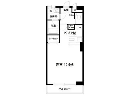 上杉第三ビル(ワンルーム/2階)の間取り写真