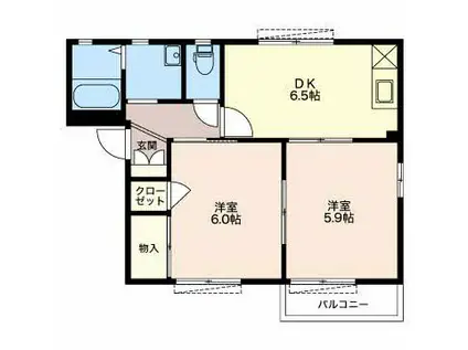 MS PLAZA(2DK/1階)の間取り写真