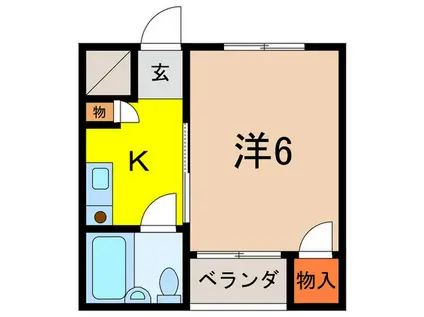 ハイツ上ヶ原(1K/2階)の間取り写真