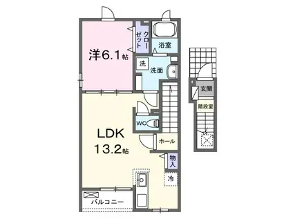 ヴォラーレ・フェリブレッサ I(1LDK/2階)の間取り写真