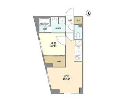 ウェルスクエア学芸大学II(1LDK/4階)の間取り写真