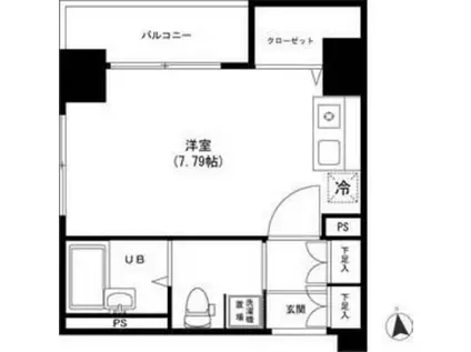 ドルチェ銀座東・壱番館(ワンルーム/3階)の間取り写真