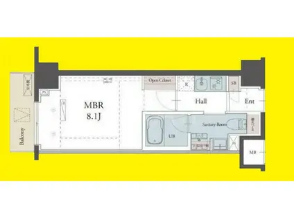 ラグゼナ平塚(1K/4階)の間取り写真