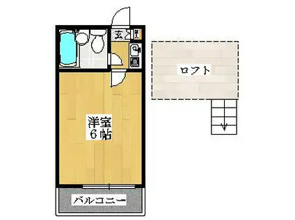 ジュネパレス津田沼第3(1K/2階)の間取り写真