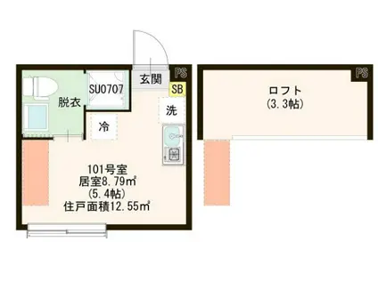 ハーモニーテラス関町南(ワンルーム/1階)の間取り写真