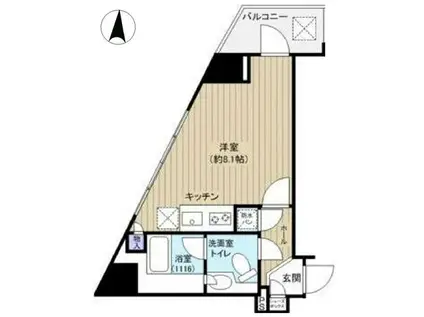 グレイス高輪タワー(ワンルーム/5階)の間取り写真