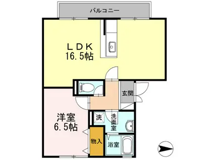グリーンハウス新伊丹(1LDK/2階)の間取り写真