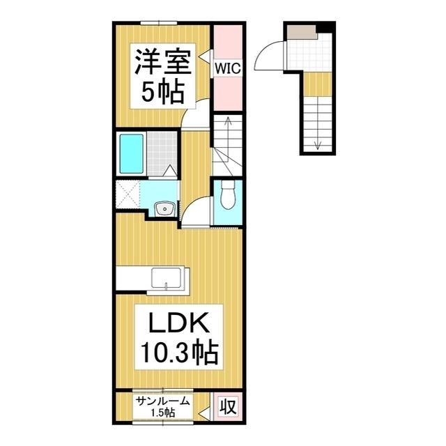エクラテラス A(1LDK/2階)の間取り写真