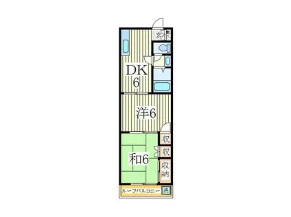 ハイムコスモス(2DK/1階)の間取り写真